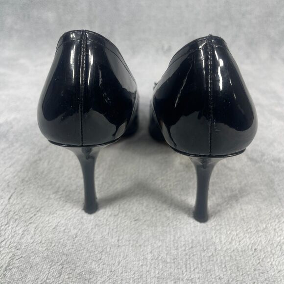 Isaac Mizrahi Women's Pumps 10B Black Leather Pointed Toe Slip On Stiletto Heel - Picture 4 of 14